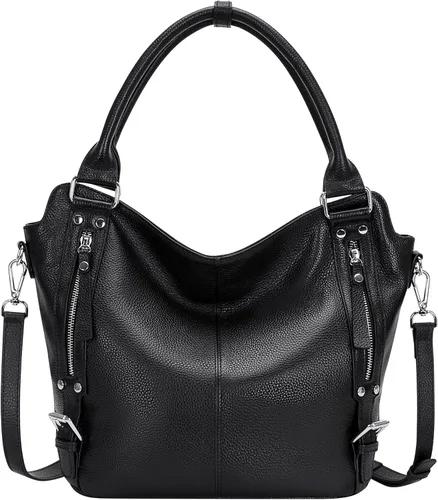 Over Earth Genuine Leather Handbags for Women Hobo Shoulder Bags Ladies Tote Bag