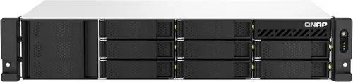 Vista 8 de QNAP TS-464eU-8G-US NAS de alta velocidad de 4 bahías para montaje en rack de 1U de corta profundidad con doble 2.5GbE, CPU Intel Celeron, memoria