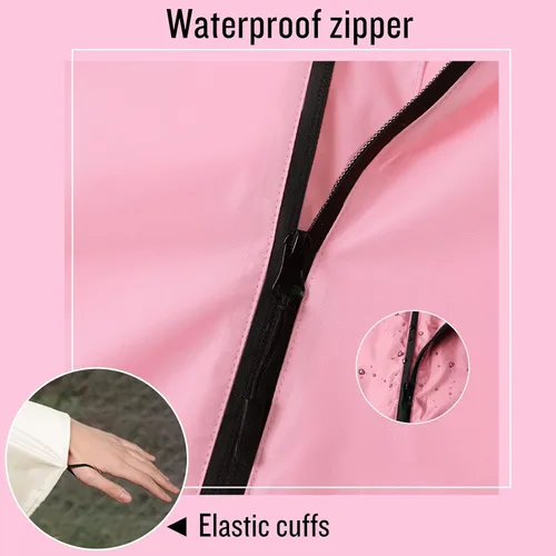 Vista 4 de SaphiRose Poncho de lluvia unisex con capucha impermeable para mujeres adultas