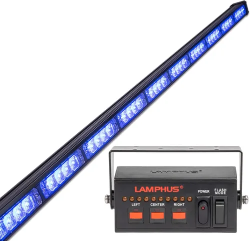 Vista 15 de lamphus SolarBlast sbls64 29" 24 W LED Advertencia Tráfico de Emergencia Advisor – Barra de luz ámbar azul, Ambar