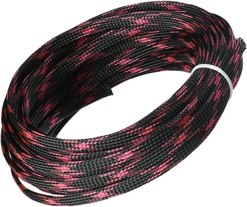 Vista 6 de Othmro Longitud 32.8 ft/32.8 pies de ancho 6mm/0.24 in PET cable protector de cable expandible, cable de tubo de telar sin dividir, funda flexible