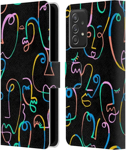 Vista 7 de Head Case Designs Officially Licensed Ninola Brushstrokes Multi Colorful Leather Wallet Case Compatible with Samsung Galaxy A53 5G (2022)