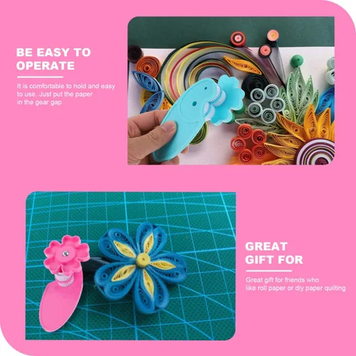 Vista 9 de EXCEART Herramientas de papel Quilling 2 unids crimpadora de papel herramienta de rizado de plástico para manualidades, suministros de quilling