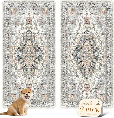 Vista 28 de nunubaby Almohadillas lavables para orina para perros, elegantes, antideslizantes y a prueba de fugas. Almohadillas reutilizables para orinal