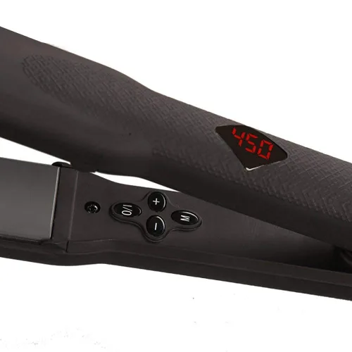 Vista 7 de Plancha de pelo profesional de doble voltaje de 1.25 pulgadas, plancha de cerámica de queratina, calentamiento rápido para uso doméstico, plancha