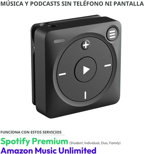 Vista 2 de Mighty 3 Reproductor de Música Spotify y Yaxa (Edición 2026) - Portátil, Sin Pantalla, Funciona Sin Conexión - Compatible con Auriculares