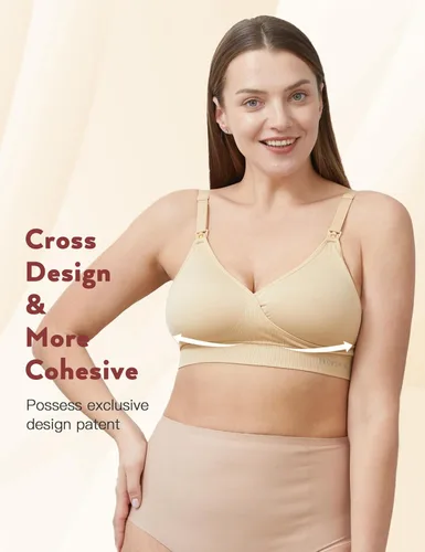 Vista 2 de HOFISH - Sostén de lactancia materna sin costuras para mujer, sin varilla