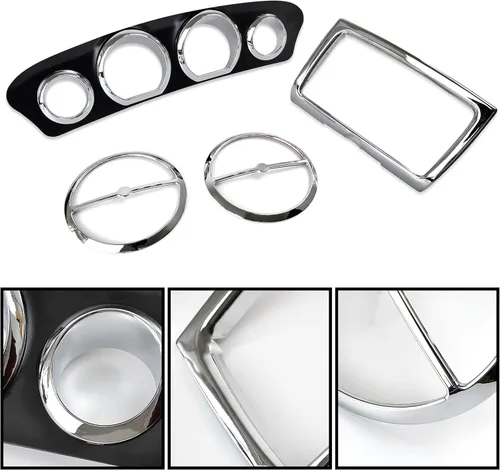 Vista 3 de Kit de embellecedores de carenado interior para Street Glide 2014-2018, cubierta cromada del medidor del velocímetro para Harley Electra Glide