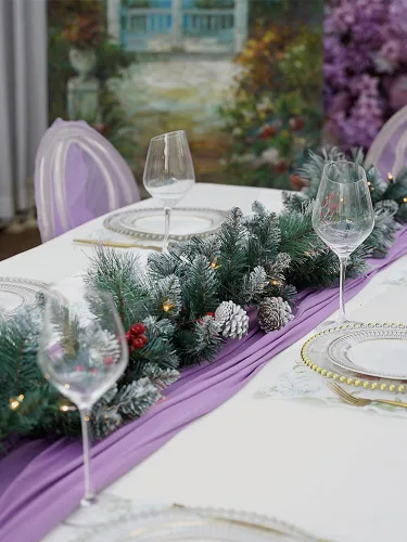 Vista 5 de Natreecrown - Guirnalda de Navidad artificial preiluminada, corona de copo de nieve, luces blancas 50, decorada con conos de pino, racimos de bayas