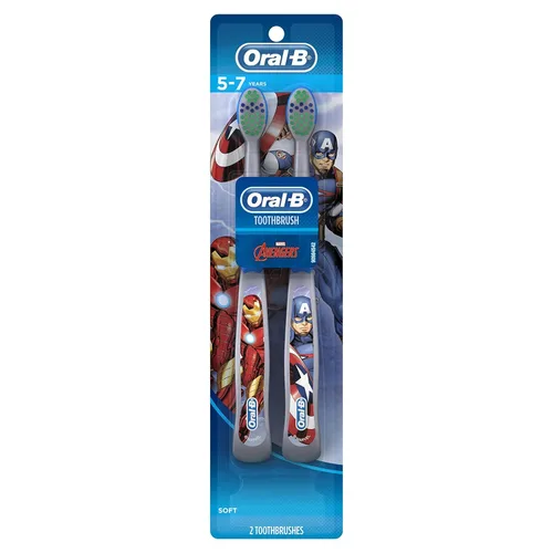 Oral-B Pro-Health Stages Avengers Assemble Cepillo de dientes (suave) 5-7 años de edad, dos unidades.