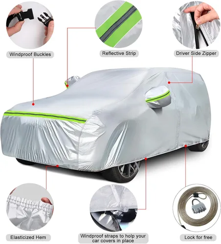 Vista 2 de Fundas impermeables para automóvil de repuesto para Toyota RAV4 2013-2025, cubierta de automóvil de 6 capas para todo clima con ajuste personalizado