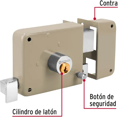 Vista 2 de Truper 43583 / CS-70DB - Juego de cerraduras de puerta con borde derecho, llave estándar