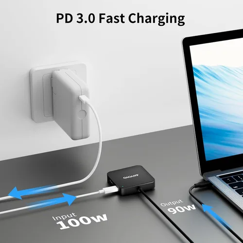 Vista 5 de Apple 120 cm 6-in-1 USB C to HDMI Adapter, 4K HDMI, 100W PD Fast Charge, 3 USB 3.0 5Gbps Ports, Multiport Adapter for MacBook Air/Pro (4 ft)