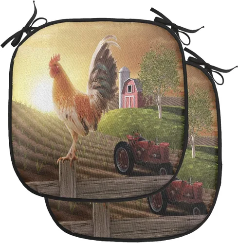 Vista 140 de Lunarable Juego de 4 cojines de asiento para silla, diseño de pétalos de flores de iris florecientes, arte de forma desgastada, acolchado de asiento