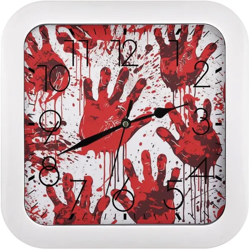 Vista 15 de 10" Square Modern Wall Clock,American Flag Skull Print Kitchen Clocks Wall Battery Operated,Silent Non Ticking Unique Funny Cute Wall Clock for