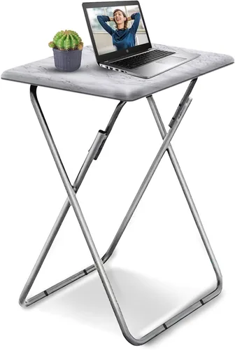 Vista 22 de Garden 4 you Mesa plegable para TV, mesa de comedor para TV con parte superior de MDF resistente, bandejas de comedor para sala de estar sin Negro
