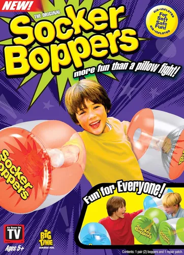 Vista 6 de Socker Boppers Almohadas Inflables de Boxeo - Un Par de Boppers - los colores variarán, Golpea y Batea, Vinilo Duradero, Actividad que Ayuda