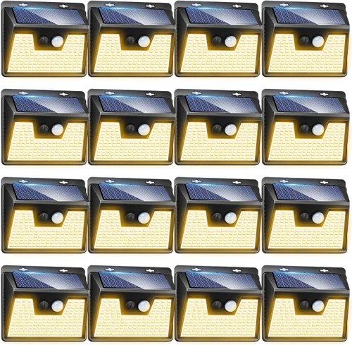 Vista 52 de Peasur Luces Solares para Exteriores con Sensor de Movimiento, 140 LED Luz Solar Alimentada por Energía Solar para Cerca Impermeable, 3 Modos