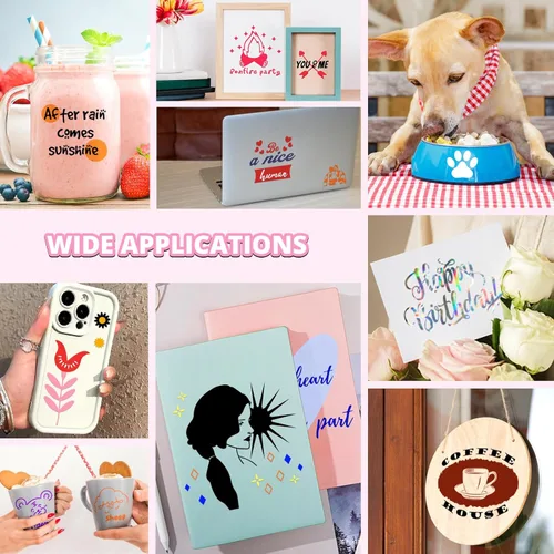 Vista 2 de HTVRONT Cinta de transferencia para vinilo – 12 pulgadas x 10 pies con cuadrícula de alineación roja transparente para vinilo adhesivo – Cinta