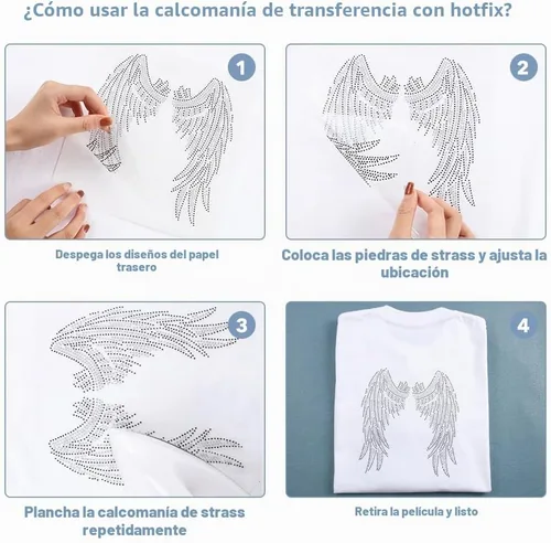 Vista 3 de SUPERDANT - Diamantes de imitación para planchar con alas de ángel para Ala de ángel