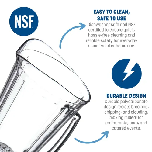 Vista 3 de Carlisle FoodService Products Crystalite - Jarra alta redondeada para restaurantes, catering, cocinas, plástico, 60 onzas, transparente