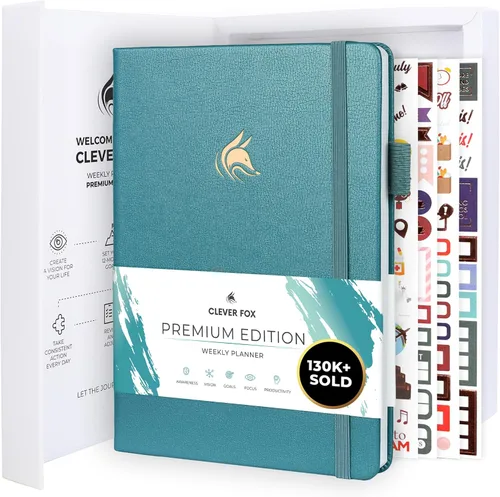 Clever Fox - Agenda edición de alta calidad, semanal y mensual para aumentar tu productividad, gestionar el tiempo y alcanzar tus objetivos, sin