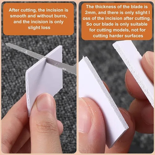 Vista 6 de Mini Sierra de Mano Modelo Craft Blade Herramientas Juego de 2 Asas con 12 Cuchillas Artesanales Modelo Herramienta Hobby para Cortar Piezas