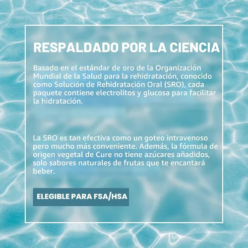 Vista 8 de Cure Hydration Mezcla de bebida de electrolitos a base de plantas Sin azúcar añadida FSA-HSA Polvo para el alivio de la deshidratación hecho