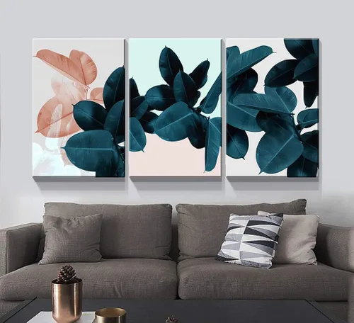 Vista 164 de Denozer - Lienzo decorativo para pared de 3 piezas - Paisaje con arte de pared inspirador para sala de estar, decoración moderna del hogar, estirado