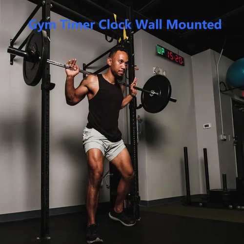 Vista 5 de Temporizador de gimnasio - Reloj de pared digital grande para gimnasio con barra de progreso de tiempo de intervalo, cronómetro de cuenta