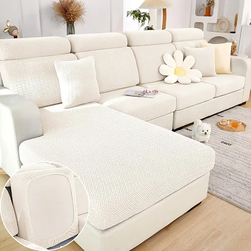 Vista 18 de Fundas de sofá para sofá seccional, fundas de cojín elásticas y lavables para sofá en forma de L, funda antideslizante resistente al desgaste Beige