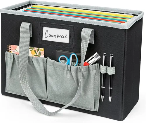 abcxgood Caja organizadora de archivos de escritorio, caja de archivos plegable para colgar, organizador de almacenamiento de documentos de oficina