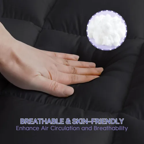 Vista 5 de ABENE Cubrecolchón de espuma viscoelástica de 3 pulgadas, doble capa, tamaño individual XL, para dormitorio universitario, con almohadilla de 2