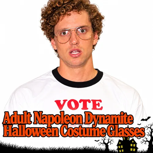 Vista 5 de GrinderPUNCH - Gafas de aviador doradas para Halloween, disfraz de dinamita de Napoleón