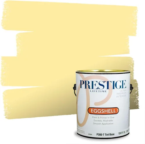 Vista 209 de PRESTIGE Pinturas de pintura exterior e imprimación en uno, 1 galón, plano, combinación comparable de Benjamin Moore* Pila de heno
