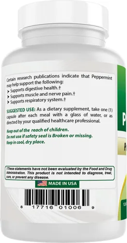 Vista 7 de Best Naturals Suplemento dietético calmante de aceite de menta, 250 mg, 120