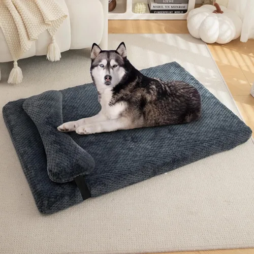 Vista 25 de huraty Cama para perros con almohada para perros pequeños, cama ortopédica para perros con funda extraíble, alfombrilla lavable para mascotas