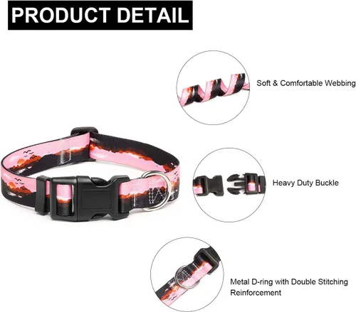 Vista 93 de Mercano - Collar ajustable para perro, patrones de diseño especial, collar de nailon suave cómodo y duradero para perros pequeños, medianos