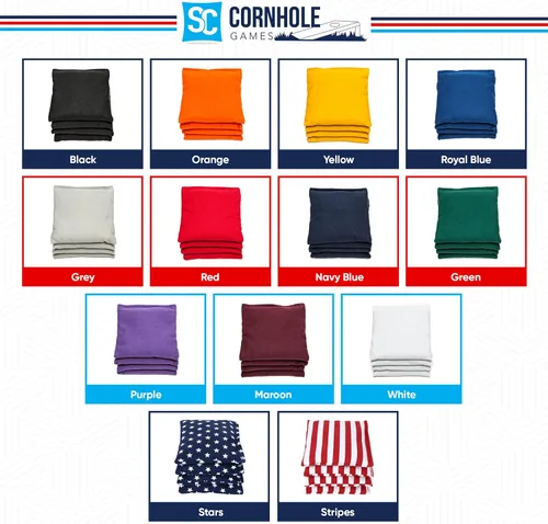 Vista 5 de Bolsas de cornhole resistentes al clima (juego de 8) - Tamaño/peso profesional de regulación (16 oz) - Uso en tableros de cornhole profesionales