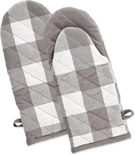 Vista 24 de DII Buffalo Check Kitchen Collection, juego de cocina clásico de granja, guante de horno, rojo y negro, 2 piezas