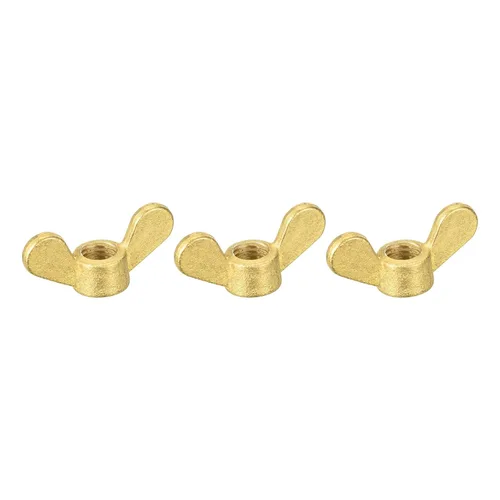 Vista 17 de uxcell Tuercas de ala de latón, tuerca de mariposa M5 M5, aprieta los sujetadores para muebles, maquinaria, equipo electrónico, 8 piezas