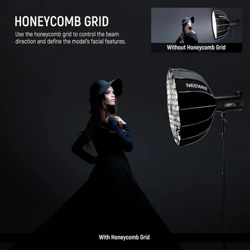 Vista 4 de NEEWER 25.6"/65cm Softbox parabólico hexadecágono, instalación rápida/plegable como paraguas con montaje Bowens, plato de belleza