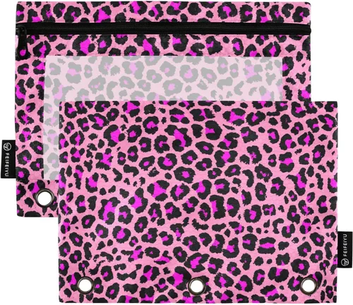 Vista 27 de Estuche para lápices ondulado de mármol morado se adapta a carpetas estándar de 3 anillas, bolsa de lápices con cremallera con ventana transparente