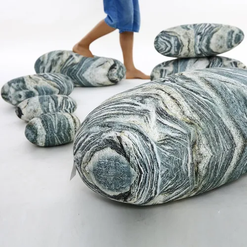 Vista 9 de VERCART Juego de 7 piezas de diseños mixtos 3D Artificial Living Stone Rock Throw Almohadas Relleno de felpa Almohada creativa para el hogar