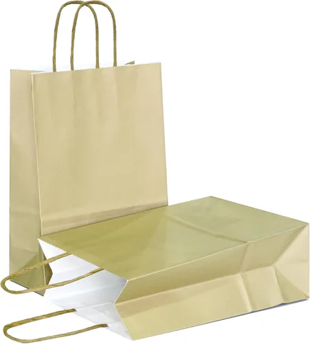 Vista 20 de AZOWA Bolsas de regalo Mini bolsas de papel kraft con asas (4 x 2.4 x 6 pulgadas, negras, 25 unidades)