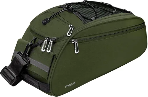 Vista 8 de MOSISO Bolsa de maletero para bicicleta, bolsa impermeable para asiento trasero de bicicleta, bolsa de almacenamiento para el sillín, bolsa