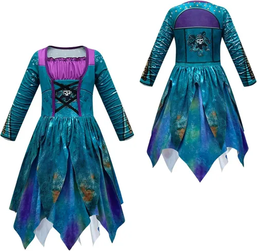 Vista 3 de MBVBN Disfraz de pirata Uma de Halloween para niñas, disfraz de princesa para Navidad, fiesta de cumpleaños familiar, ropa de vestir