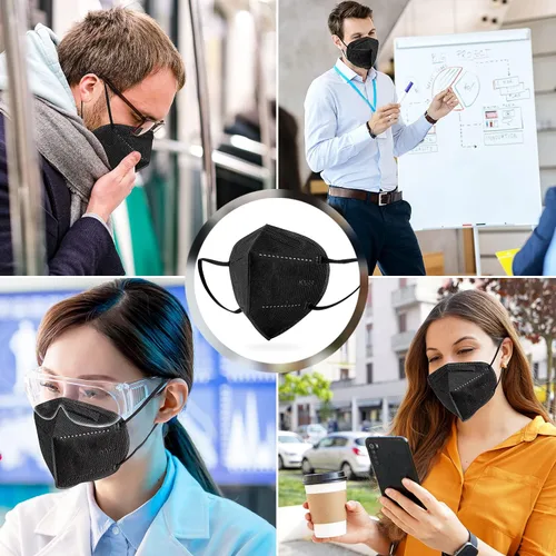 Vista 9 de BLScode Paquete de 60 mascarillas KN95, mascarillas de 5 capas envueltas individualmente, eficiencia de filtro ≥95%