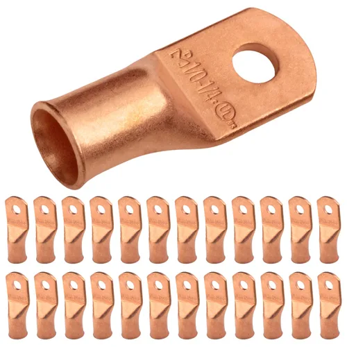 Vista 9 de SELTERM - 5 terminales de anillo resistentes para cable de batería, calibre 1/0 AWG, pernos de 1/2 pulgadas, terminales de calibre 0, ojales