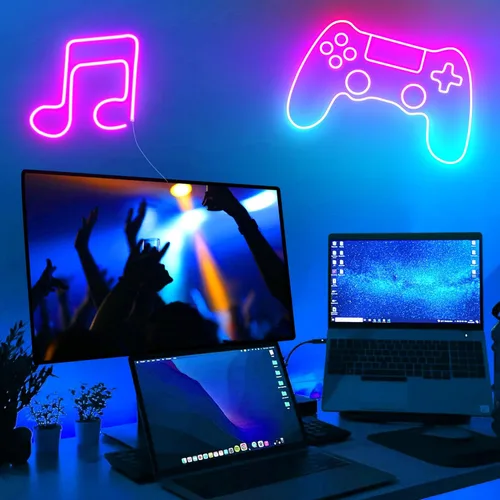 Vista 3 de segrass Luces de Cuerda LED de Neón RGB de 32.8 pies 24V, Luces LED de Neón con Control Remoto, Control por APP, IP65 Impermeable, Tira de Luces LED